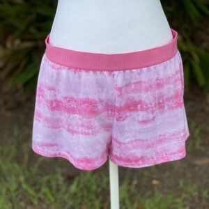 Juicy Couture Sleepwear pink tie-dyed pull on booty shorts. Size L.